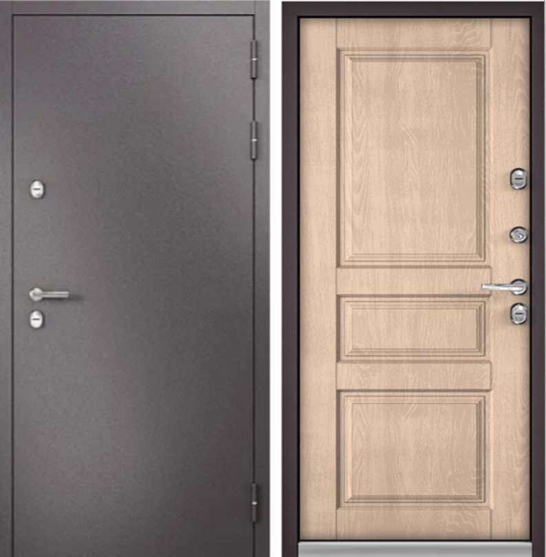 Фото Дверь Бульдорс TERMO STANDART MP БУКЛЕ шоколад/ Дуб крем 10TD-2 DIS006934