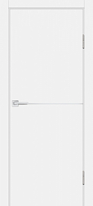 Товар Межкомнатная дверь П-19 ал. молдинг Хром Белый матовый